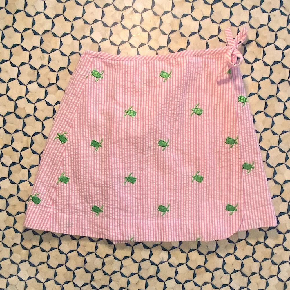 Lilly Pulitzer Girls Gingham Wrap Skirt size 10